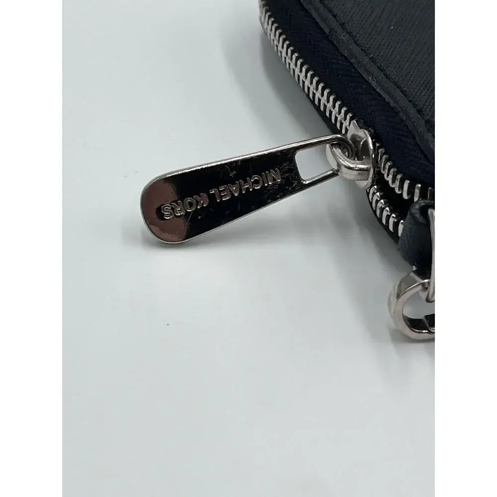 Michael Kors Zip-around Continental Black‎ Genuine Leather Jet Set Wallet